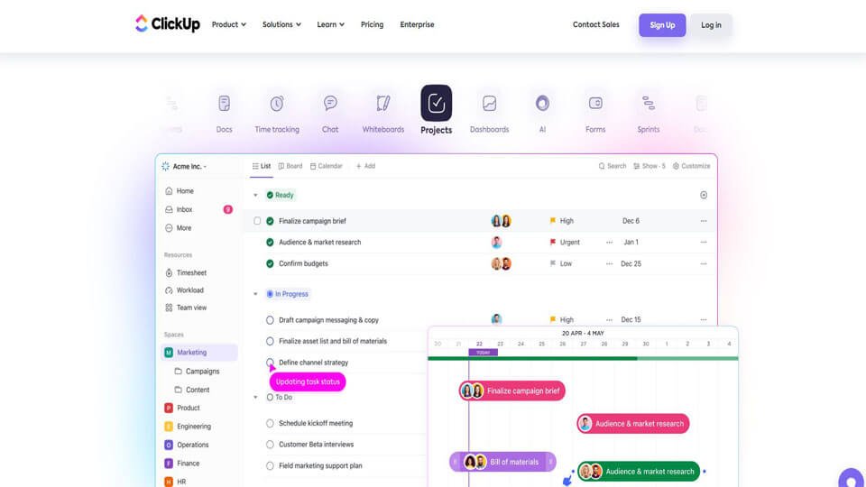 ClickUP project management